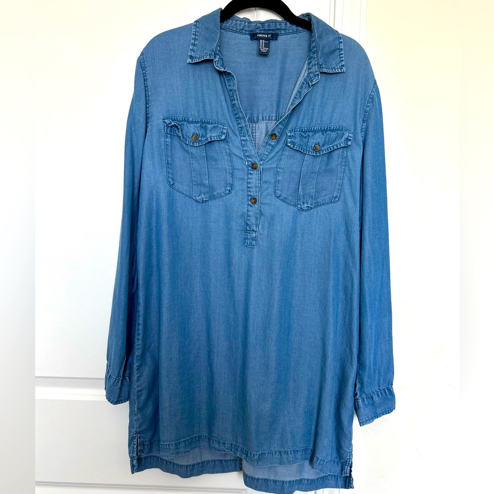 Denim dress - above the knee- long sleeve - size medium